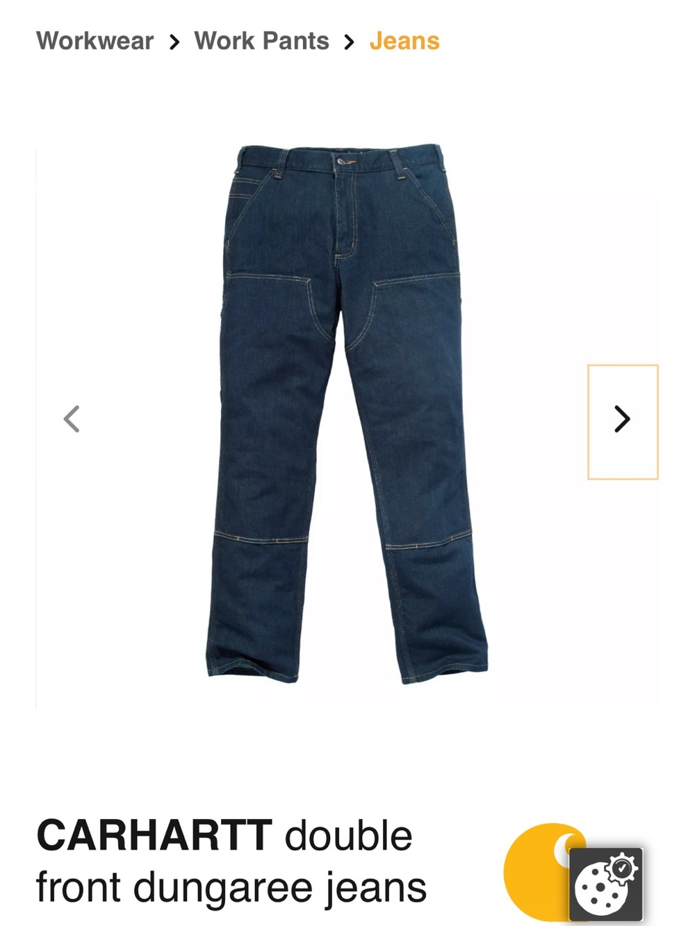 Nwot Carhartt double front Dark Blue Work Jeans 30 x 30